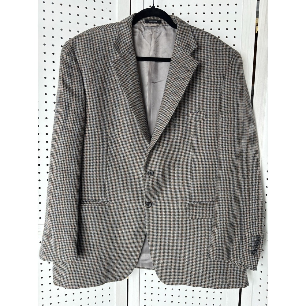 Lauren Ralph Lauren 100% Baby Alpaca Houndstooth Jacket‎ Sport Blazer Multi 48 R